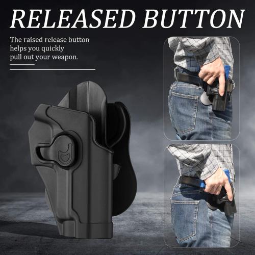 Sig P226 Holsters, OWB Holster for Sig Sauer P220 P226 4.4 Full Size/Bersa Thunder 9 Pro - Index Finger Released | Adjustable Cant | Autolock | Outside Waistband Carry | Lightweight -Right Handed