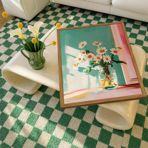 Framed Moody Floral Canvas Wall Art, Vintage Daisy Flower Pictures Wall Decor, Rustic Wildflower Paintings Prints Cottagecore Home Decor for Living Room Bedroom Bathroom 16x24 inch