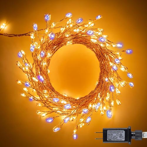 Fairy Lights Plug in, 10FT 200LEDs Twinkle String Lights, Ramadan Decorations Indoor Outdoor for Home Garden Stairs Table Tree, Waterproof, DIY Wreath, Christmas Decor