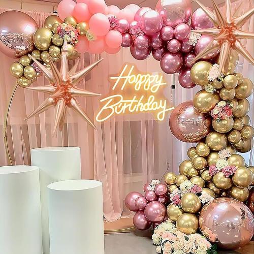 Happy Birthday Neon Sign, Happy Birthday Light Up Sign, Neon Happy Birthday Sign, Happy Birthday Led Sign for Backdrop All Birthday Party Decoration USB Powered Warm White,16.5x 12 (Plug not provided)