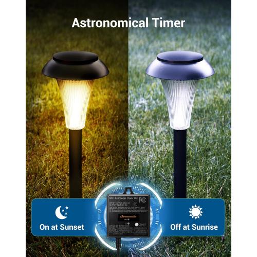 DEWENWILS 60W WiFi Low Voltage Transformer, 120V AC to 12V DC, Smart Outdoor Low Voltage Landscape Transformer with Timer, Work with Alexa & Google Home, Weatherproof for Landscape Lights, FCC Listed