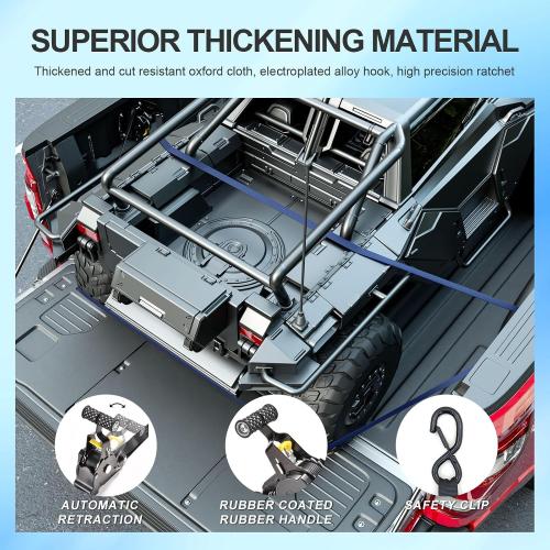 SZYANG 2PCS Retractable Ratchet Straps Compatible with 2015-2026 Ford F150