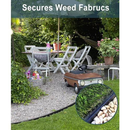 50 Pack of Black 8-inch Plastic Landscape Edging Spikes are Perfect for anchoring Weed barriers, Paver Edging, Artificial Turf, Grass Pathways, and More.