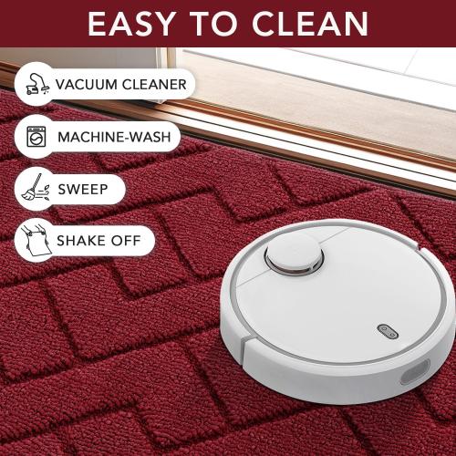 hicorfe Front Door Mat Outside Entrance,20x31.5 Absorbent Muddy Dirt Resist Welcome Door Mats Outdoor Indoor,Stain and Fade Resistant,Non Slip Backing Entry Mat Doormat for Entryway(Red)