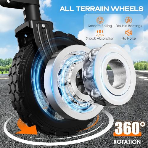 Navatiee 140L Collapsible Folding Wagon, Large Capacity Foldable Wagon with Silent All-Terrain Wheels, Utility Grocery Cart for Camping Shopping Outdoor, Black