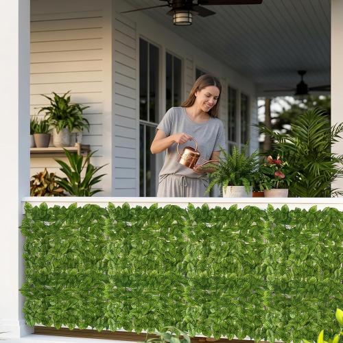 120x40 Artificial Ivy Privacy Fence Screen, Faux Greenery Backdrop Ivy Vine Leaf Hedges Wall Fence Panels Green Wall Decor for Patio, Balcony, Garden, Backyard Indoor Outdoor