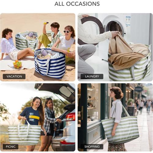 KALIDI 60L Extra Large Duffle Bag, Beach Tote Zipper Utility Oversized Weekender Carrier Travel Shopping Reusable Grocery Bag