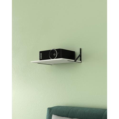 Black White Small Mini Projector Shelf for Wall, Cable Box / Router Shelf,Floating Projector Mount, Holder Stand Accessories