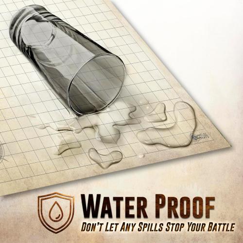 Melee Mats DND Map Starter Kit for Dungeons & Dragons Game - 24” x 36, Wet/Dry Erase Battle Terrain Grid - Ultimate Tabletop Gaming Experience with Accessories