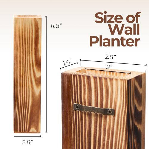 4 Pack Wood Wall Planter for Indoor Plants - Modern Farmhouse Living, Bathroom & Bedroom Wall Decor - Hanging Wooden Pocket Wall Vase for Faux Dried Flowers - Boho Wall Plant Holder - Wood Wall Decor