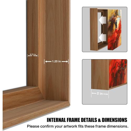 Canvas Floater Frame for Finished Canvas Art, 1.25 Deep Floating Shadow Gap Design, Modern Wall Decor for Home & Office, Gallery Style Display, Hardware Included (Light Brown, 20x30)