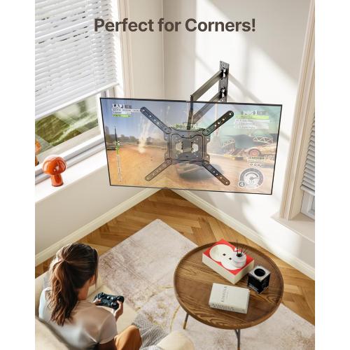 Size 23-65 InchmonTEK Long Arm TV Wall Mount for Most 23-65 Inch TVs, 29 Inch Long Extension TV Mount Swivel and Tilt, Full Motion Wall Mount Tv Bracket Fit Max VESA 400 x 400mm, Up to 77 lbs