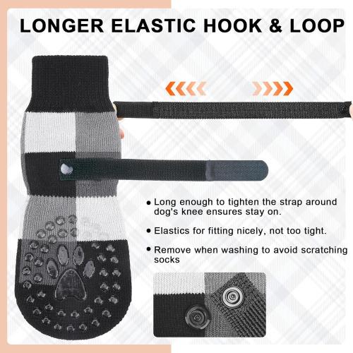 BEAUTYZOO Non Slip Dog Socks to Prevent Licking Paws, Dog Shoes Booties for Hardwood Floors Anti Slip-Thick Grip Works Even When Twisted-Paw Protector for Cold Pavement Small Medium Large Senior Dogs