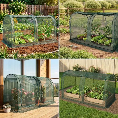 Crop Cage for Garden,98x49x49 Tunnel Plant Netting Cover with Zipper,Garden Bed Cover for Protection for Vegetables Fruits,Garden Cage for Plant and Animal ‼️used‼️