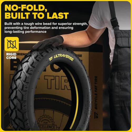 ULTRAVERSE 26x4 E-Bike Fat Tire - Robust, High-Performance 20inch Fat Tyre for MTB and Ebikes, Durable All-Terrain Directional Tread, Superior Density for Street & Trail Adventures-2 Unit