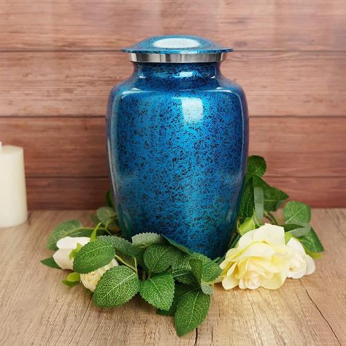 Color Forest Blue Adult Cremation Urns for Human Ashes Adult Male Female - Urns for Funeral Remains Ash of Men and Women - Urns and Keepsake Container for Sacred Ash