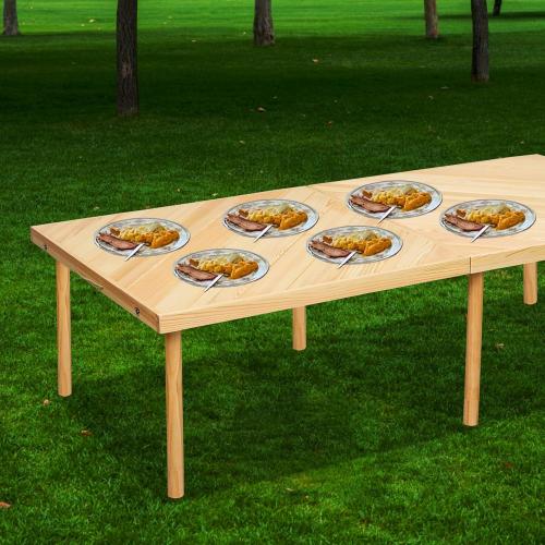 60x30 Boho Wooden Picnic Table, Portable Outdoor Low Picnic Table with Adjustable Legs 13 & 16 for Floor Seating, Beach, Camping, BBQ, Backyard, 60x30in Seating for 8 People