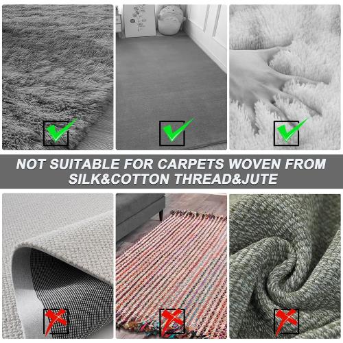 2 in 1 TPU and Copper Rake Teeth Carpet Rake for Pet Hair Removal,60inch Adjustable Long Handle Pet Hair Remover Tool,Reusable Cat Dog Hair Rake Broom,Lint Remover Scraper for Carpet,Bed(Black-Silver)