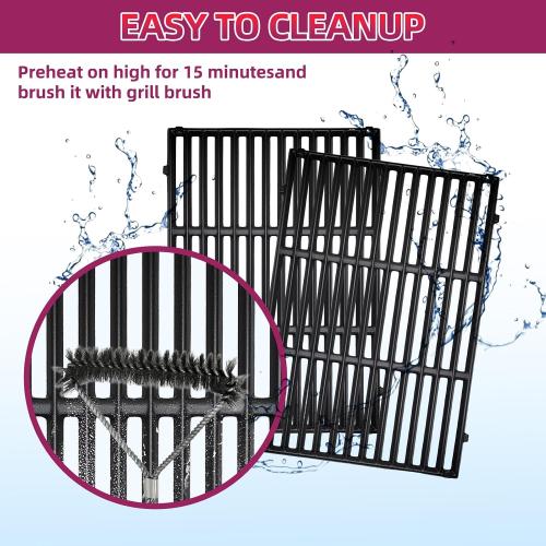 2 Pack Cast Iron Grate With 5 PCS Flavorizer Bars 3 Pcs Heat Deflector For Weber Genesis 2 Grill,for Weber Genesis ii 300 Series,Replacement For Weber Genesis ii E-310 E-315 E-325 E-330 E-335 S-310