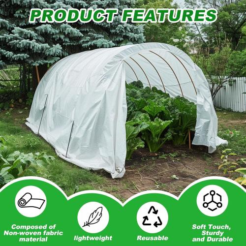 MAQIHAN Plant Cover - 6.5 ft x 13 ft Plant Covers Freeze Protection, Non-Woven Winter Freeze Protection, Reusable Floating Row Frost Blankets for Outdoor Garden, Frost Cloth for Cold Weather Snow