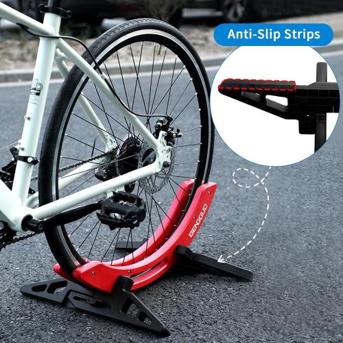 Bike Stand, Bike Stand Floor for Home/Garage Adjustable Bicycle Stand Bike Parking Rack Fit Road, Mountain, MTB, BMX, E-bike, Scooter, Fat Tire Bikes (Black)