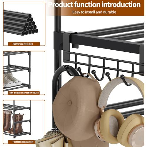 Shoe Rack - 4-Tier Shoe Organizer with Adjustable Shelf Height, Sturdy Shoe Storage Shelf, Perfect for Front Door Entrance, Closet & Entryway, Easy to Assemble, DIY Layering Options (M - 4 Tier)