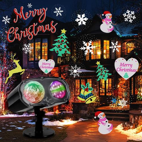 Christmas Projector Lights 2025 Upgraded Brighter,16 Slides (Ocean Wave & Patterns), Waterproof, Timer Holiday Lights Projector for Indoor and Outdoor Decoration