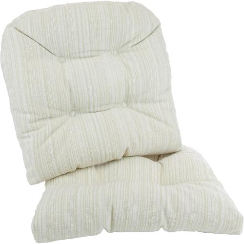 Klear Vu Gripper Overstuffed Universal Non-Slip Dining Chair Cushions for Kitchen Decor or Office Use, U-Shaped Skid-Proof Seat Pad, 17x17 Inches, 2 Count (Pack of 1), Chenille Cream