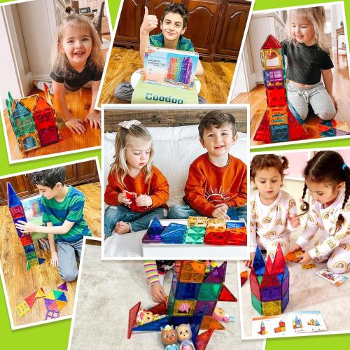 40pcs Magnetic Tiles Kids Toys STEM Magnet Toy for Toddler Magnetic Blocks Building Preschool Learning Sensory Montessori Toys for 3  Year Old Boys and Girls, Safe Creativity Toddler Kids Toy 40PCS
