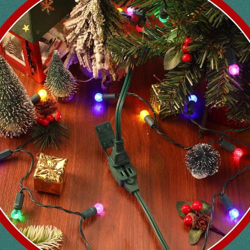 2 Pack Indoor Extension Cord 12 Feet Green Include 3 Polarized Outlets with Protective Plug Cap 18 Gauge 125 Volts 2 Prong Christmas Lights Extension Cord for Holiday Xmas Home Office