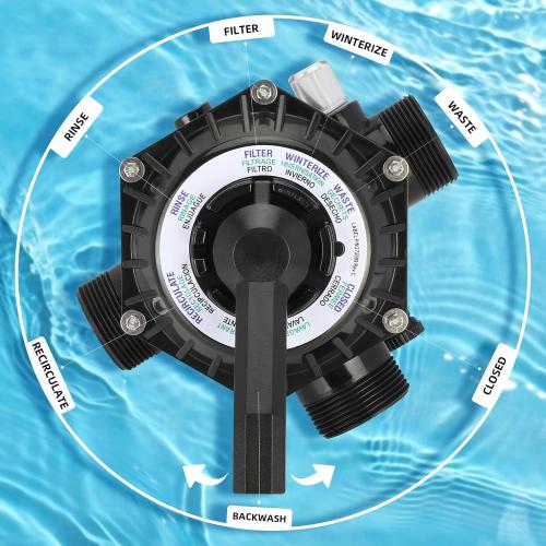 262506 1-1/2-Inch 6-Way Clamp Style Valve Compatible with pentair 262506 Multiport Valve,Fit for Tagelus/Sand Dollar/Meteor Pool and Spa Sand Filter