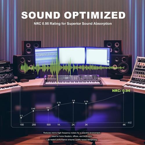 WoveN SounD Acoustic Wall Panels, Teak, 10 Pack, 47.2x23.6 in | Self-Adhesive, Peel and Stick, NRC 0.95, Premium Sound, Echo Proof, Slat Decor, Studio, Home, Office, Media Room