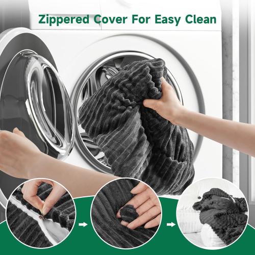 Grey Twin Size Z-hom Large Wedge Pillow Headboard, Twin Triangular Headboard Pillow, Reading Pillow Standard Bed with a Roll Pillow for Bed Sitting Up Sleeping, Backrest Cushion Headboard Gap Pillow for Back, Grey