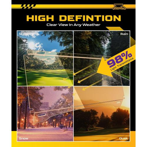 Upgrade Golf Cart Windshield for Yamaha G29/Drive 2007-2016 Gas/Electric Models, Foldable Golf Cart Windshield with Heavy Duty Hinges, Anti-UV&Impact Resistant, 5MM Thick PC Material