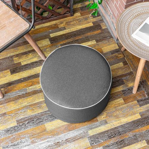 Outdoor Ottomans for Patio 20x12 Inches Modern Lightweight Foam Stuffed Pouf Outdoor Footstool Footrest Foot Stool Waterproof (Dark Gray)