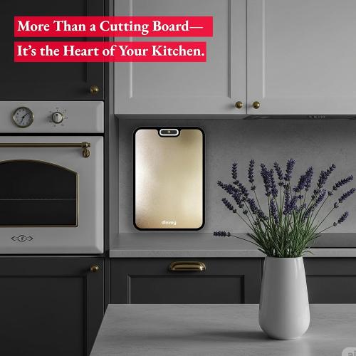 Titanium Cutting Board for Kitchen – Crystallized Dual-Sided GR1 Titanium & Wheat Straw, Scratch-Resistant, Easy to Clean, Large 16”×11” Chopping Board