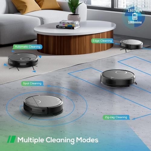 Robot Vacuum and Mop Combo, 2 in 1 Mopping Robotic Vacuum Cleaner with Schedule, Wi-Fi/App/Remote, Strong Suction, Self-Charging, Slim, Ideal for Hard Floor, Pet Hair, Low-Pile Carpet