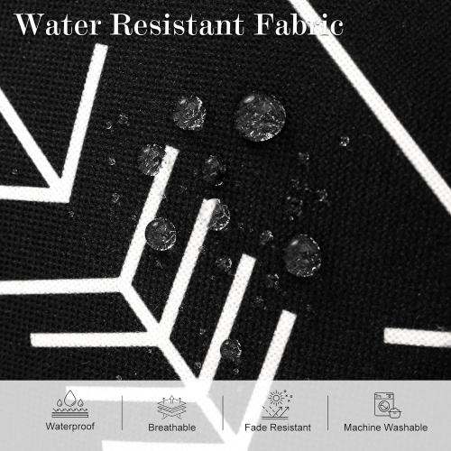 OTOSTAR Pack of 4 Outdoor Waterproof Throw Pillow Covers 18x18 Inch Decorative Outdoor Pillow Covers Garden Modern Black Geometric Cushion Cases for Patio Furniture Couch Ten Bench (Black)