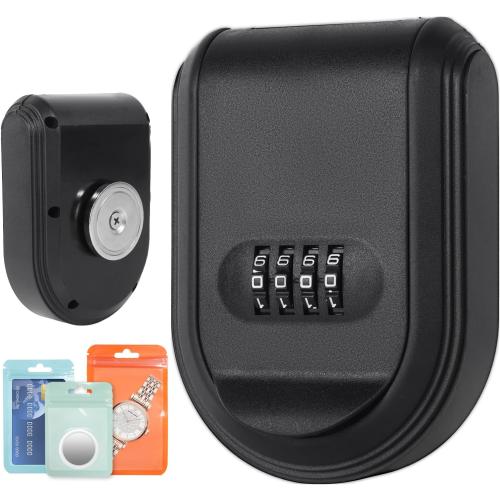 Magnetic Key Lock Box, Key Holder with Combination Lock Under Car, Magnet Hide a Key Box for Spare Key Storage Outdoor, Indoors