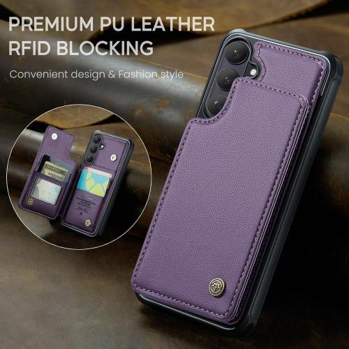 Kowauri for Samsung Galaxy S26 Case, PU Leather Wallet Case for Women Men with RFID Blocking Card Holder Slot Magnetic Closure Shockproof Protective Phone Cover for Samsung Galaxy S26 (Purple)