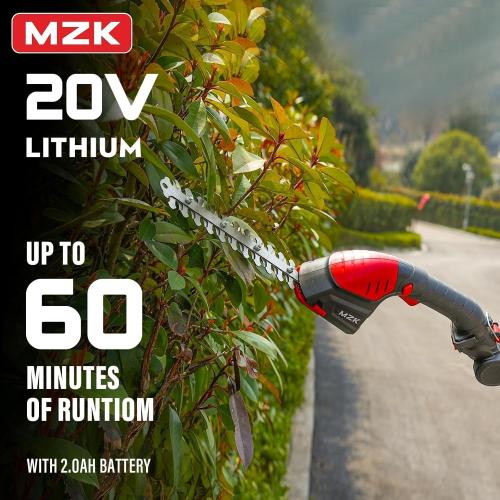 MZK 3-in-1 20V Pole Mini Hedge Trimmer & Grass Shear, 13ft Reach, Electric Hedge Trimmer with Extension Pole, Multi-Angle for Garden, Lawn(Battery and Charger Included),HT08D11