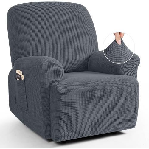 Recliner Cover  Recliner Stretch Sofa Slipcover, Recliner Cover 1 Seat, Couch Protector Soft, Furniture Protector Covers with Elastic,Chair Covers Jacquard Pattern (Grey)