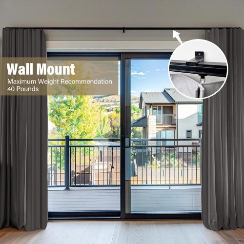 Ceiling Curtain Track, Curtain Track Ceiling Mount, Room Divider Curtain Rod or Wall with Rolling Hooks, Ceiling Shower Curtain Tracks Perfect for Privacy in Open Rooms (3-6ft, Black)