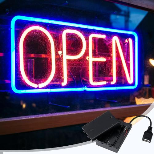 Copkim 6 Pcs USB Battery Pack for LED Lights, USB to Battery Pack for Plug in Lights, 5v Portable 3 Aa Holder Box with Switch for Neon Signs Indoor Outdoor Party Decor (Black)