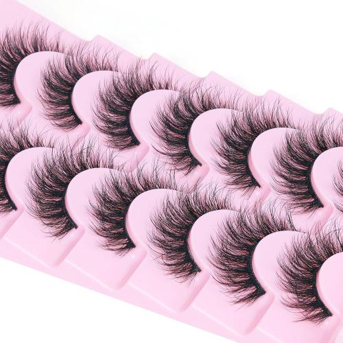 FANXITON Wispy False Eyelashes Natural Look Short Mink Lashes 3D Faux Mink Eyelashes 7 Pairs Pack