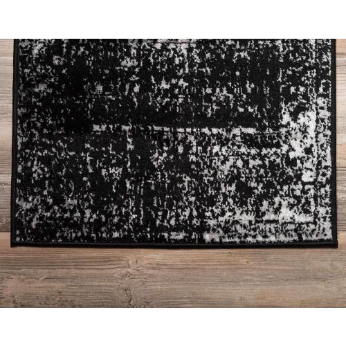 Unique Loom Sofia Collection Area Rug - Casino (2' x 6' 7 Runner, Black/ Ivory)