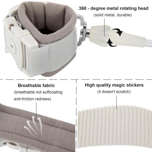 Blisstime Toddler Leash, Kid Leash Anti Lost Wrist Link with Key Lock Upgraded Baby Leash with Safety Wristband Rope for Babies Toddlers Child Kids (6.56ft/2m, Light Gray)