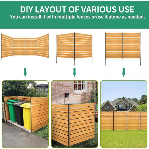 60 W x 38 H (1Panle) Upgrade No Dig Air Conditioner Fence, Solid Wood Privacy Screens Fence Panels with Metal Stakes for Trash Can, AC Unit, Outdoor Privacy Walls, Lattice Panels for Garden