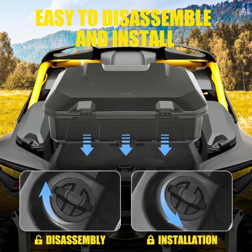 3PCS Cargo Storage Boxes for Can-Am Maverick R, 13.5L*2 & 96L Large Poly Waterproof Rear Bed Side Tool Box for Can Am Maverick R MAX X RS 2024  Accessories, Replace #715007182, 715007372