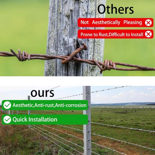 T Post Clips 500 pcs Fence Wire Tensioner, Galvanized Steel Fence Clips for Securing Wire Garden Farm Highway Sport Fences